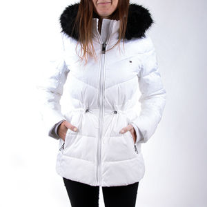 Tommy Hilfiger dámská bílá zimní bunda Essential - M (YAF)